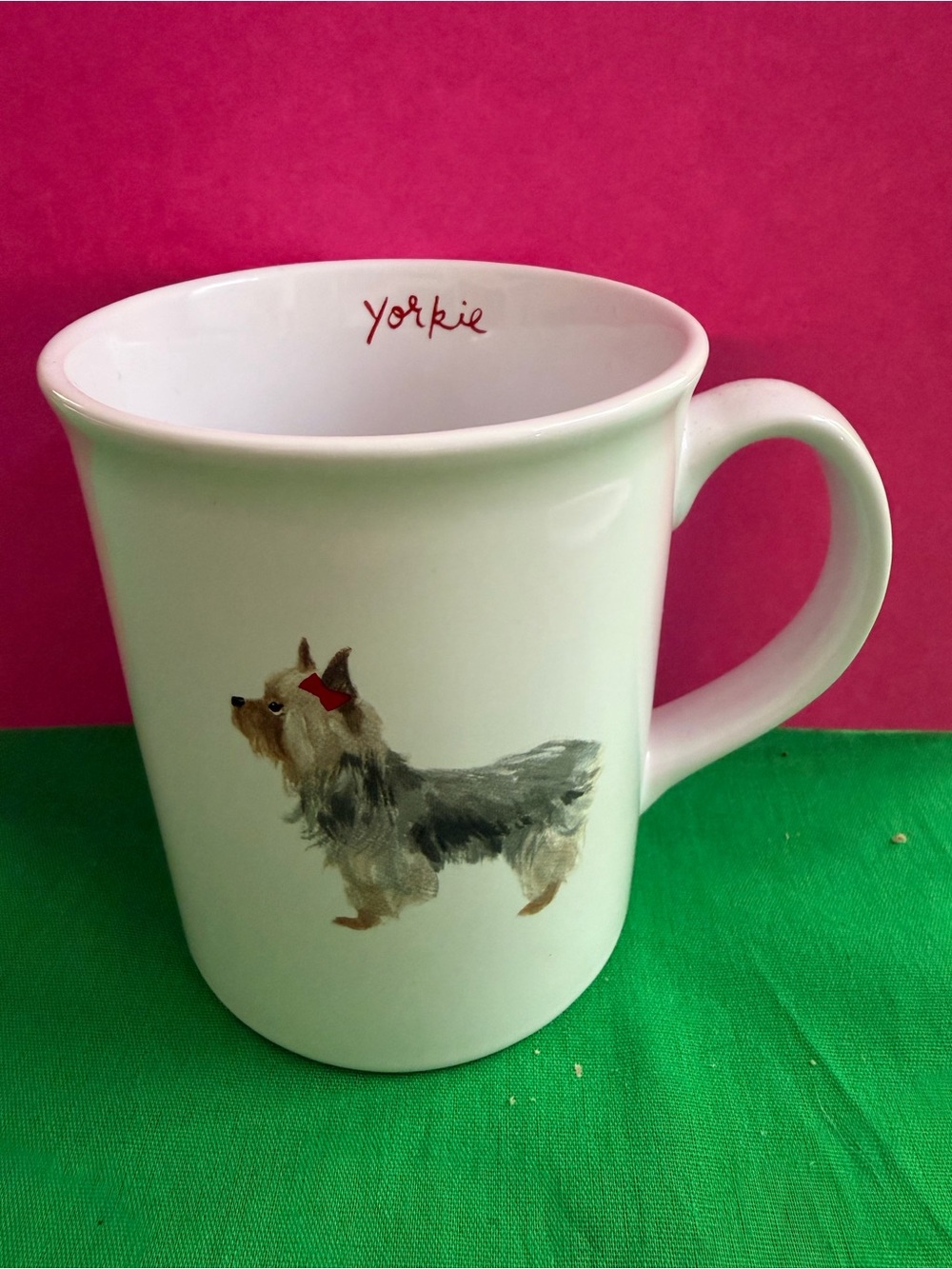 Mug in White with Yorkie illustration